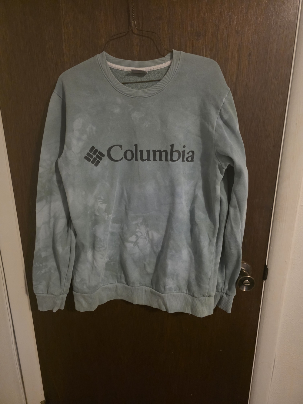 Columbia Womens Light Teal Tie-Dye Crewneck Sweatshirt